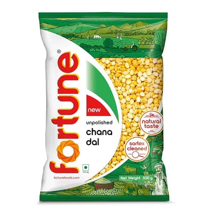 FORTUNE Chana Dal 500 Gm Unpolished And Sortex Cleaned